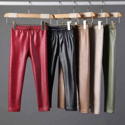 Faux leather fleece lined leggings
