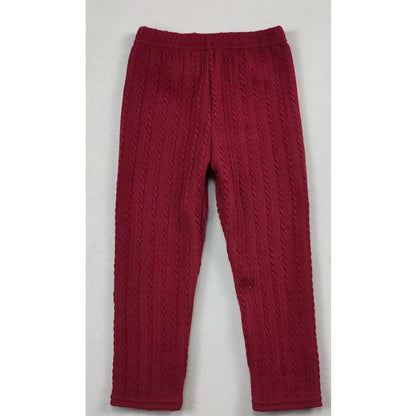 Fleece lined cable knit footless tights