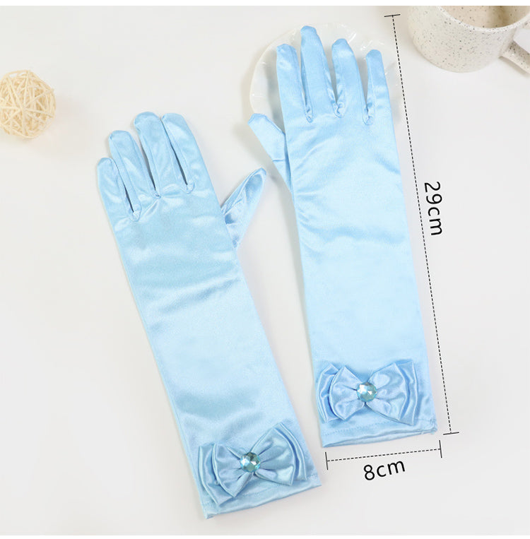 Long princess satin gloves