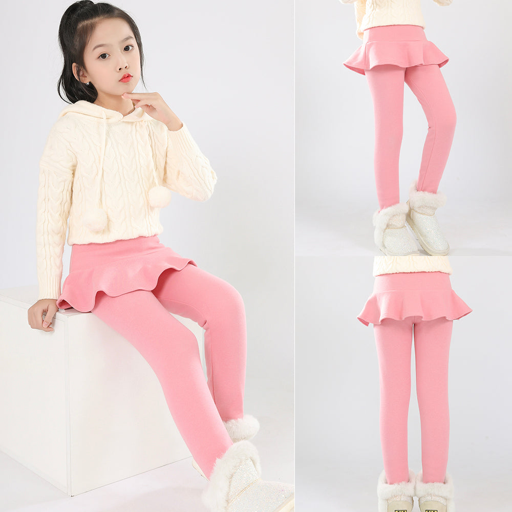 Skirted fleece lined leggings