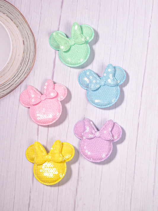 Pastel Magical Mouse head hair clips set of 5