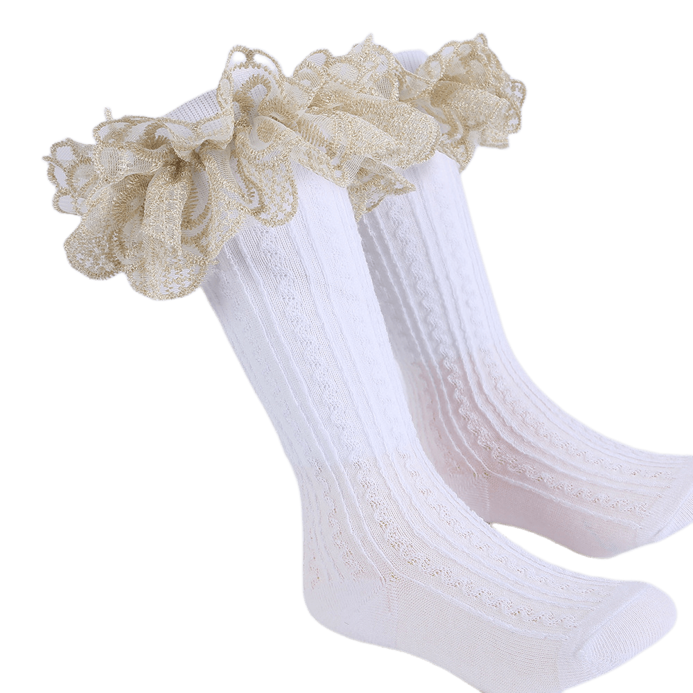 Gold lace socks