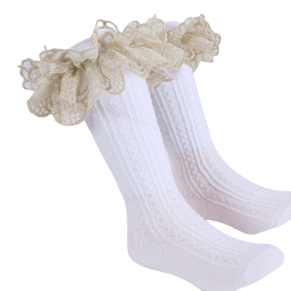 Gold lace socks