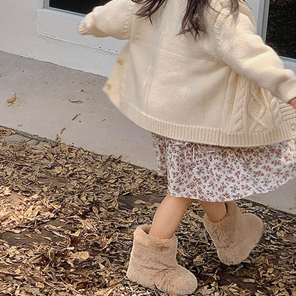 Winter bear furry boots