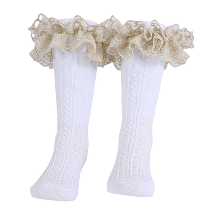 Gold lace socks