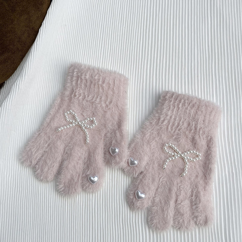 Pearl frost bow gloves
