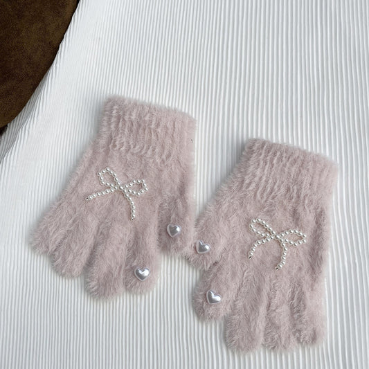 Pearl frost bow gloves