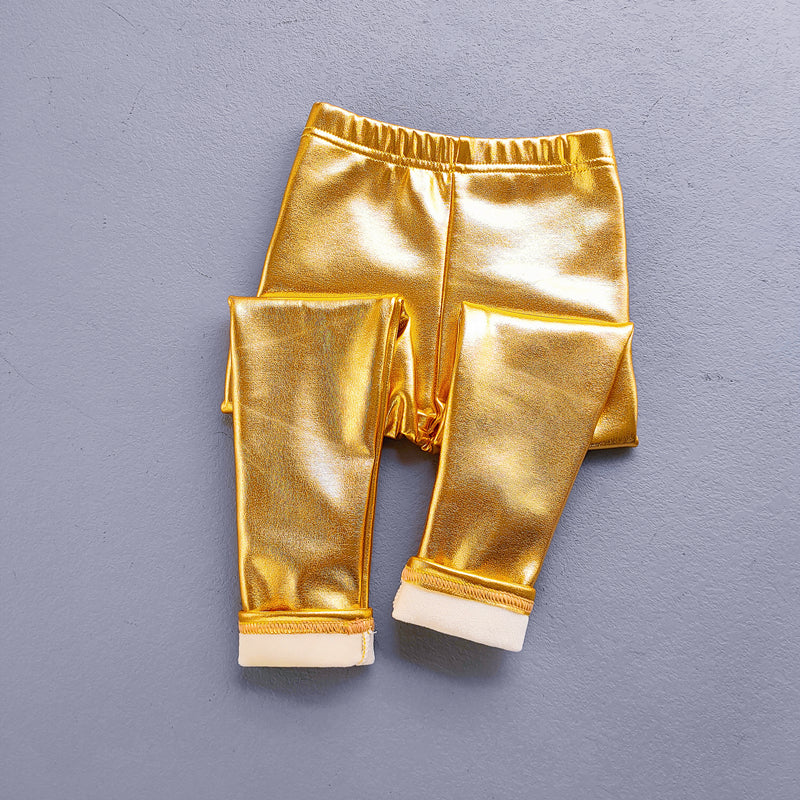 Metallic fleece lined leggings RTS