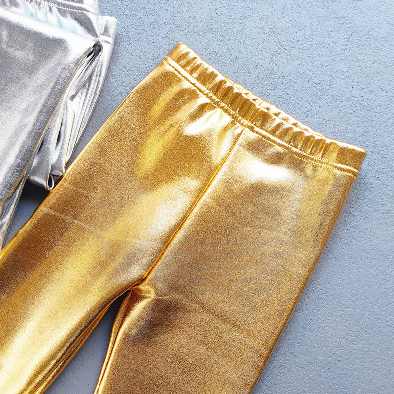 Metallic fleece lined leggings RTS