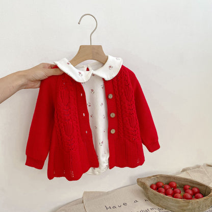 Pointelle cardigan