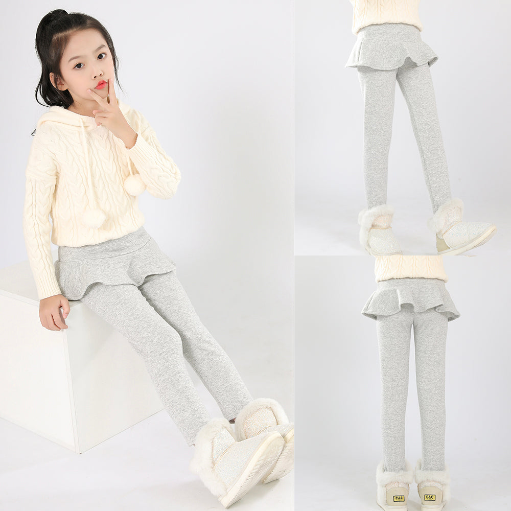 Skirted fleece lined leggings