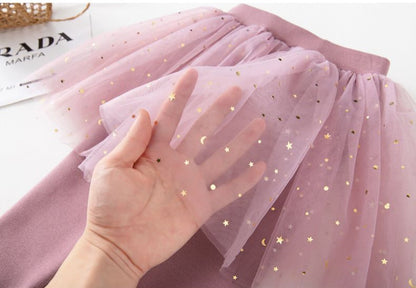Skirted star tutu fleece lined leggings
