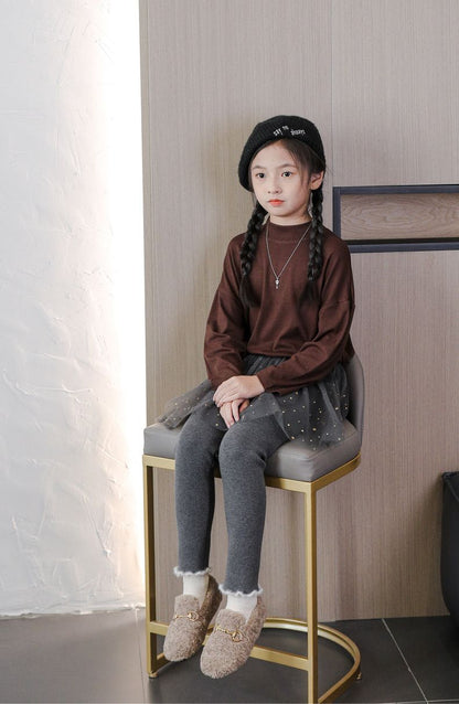 Skirted star tutu fleece lined leggings