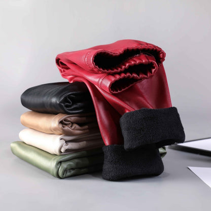 Faux leather fleece lined leggings