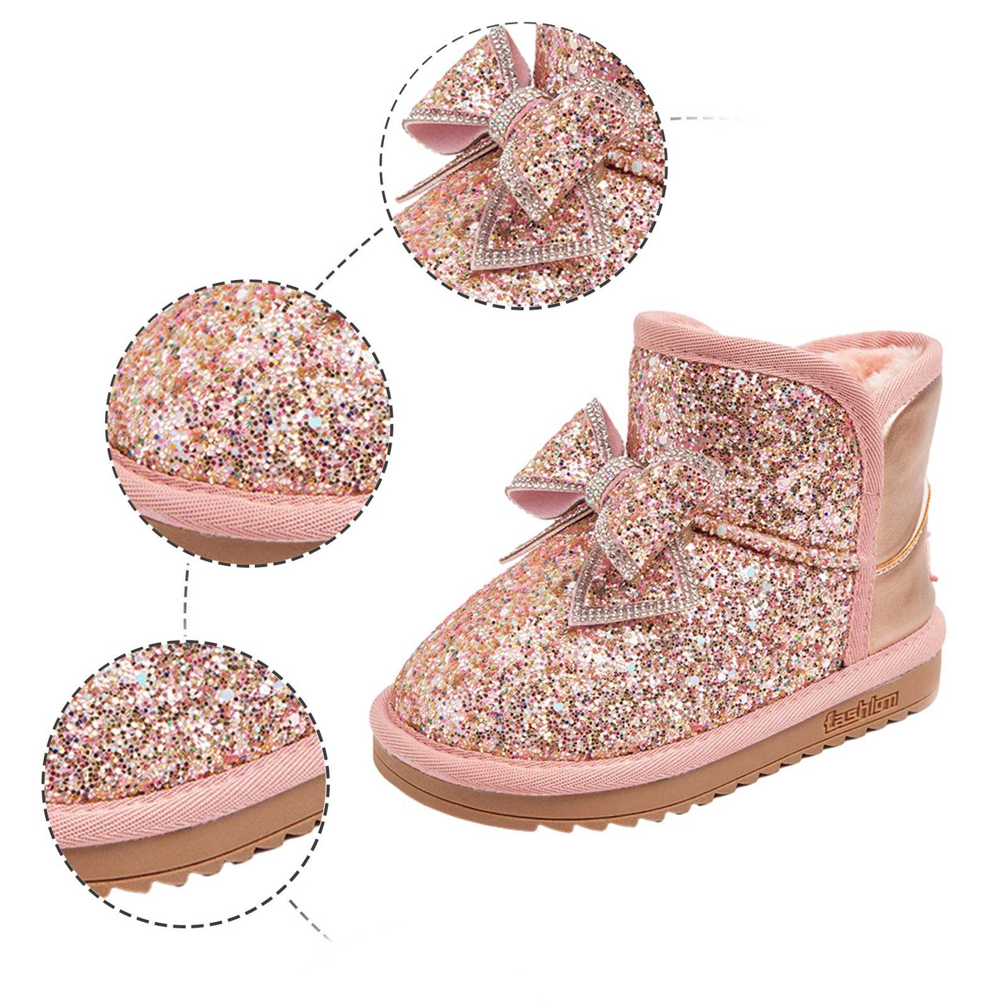 Cozy bling bow Winter boots