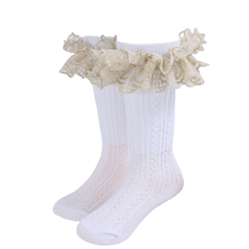 Gold lace socks