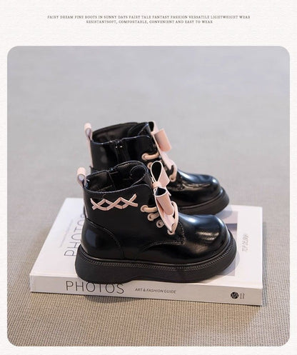 Pretty in punk bow combat boots