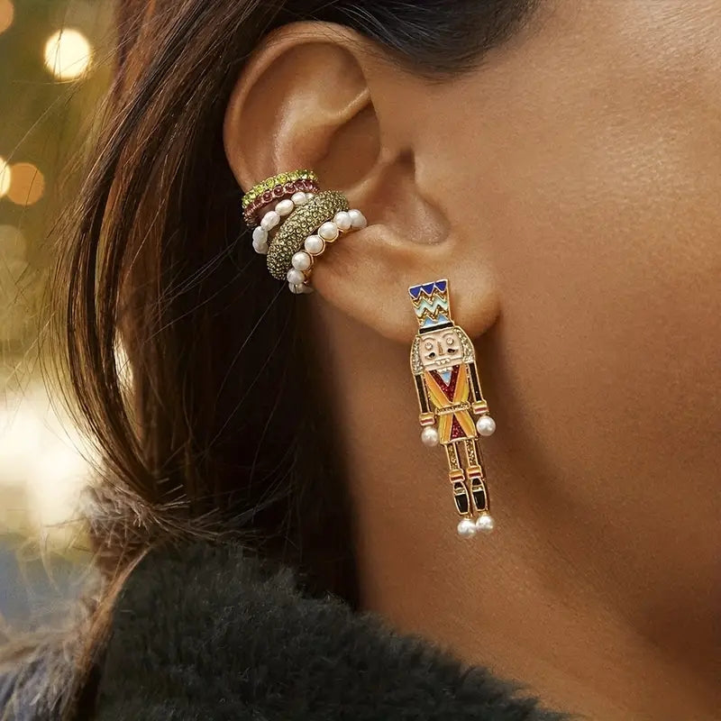 Nutcracker and elf holiday earrings