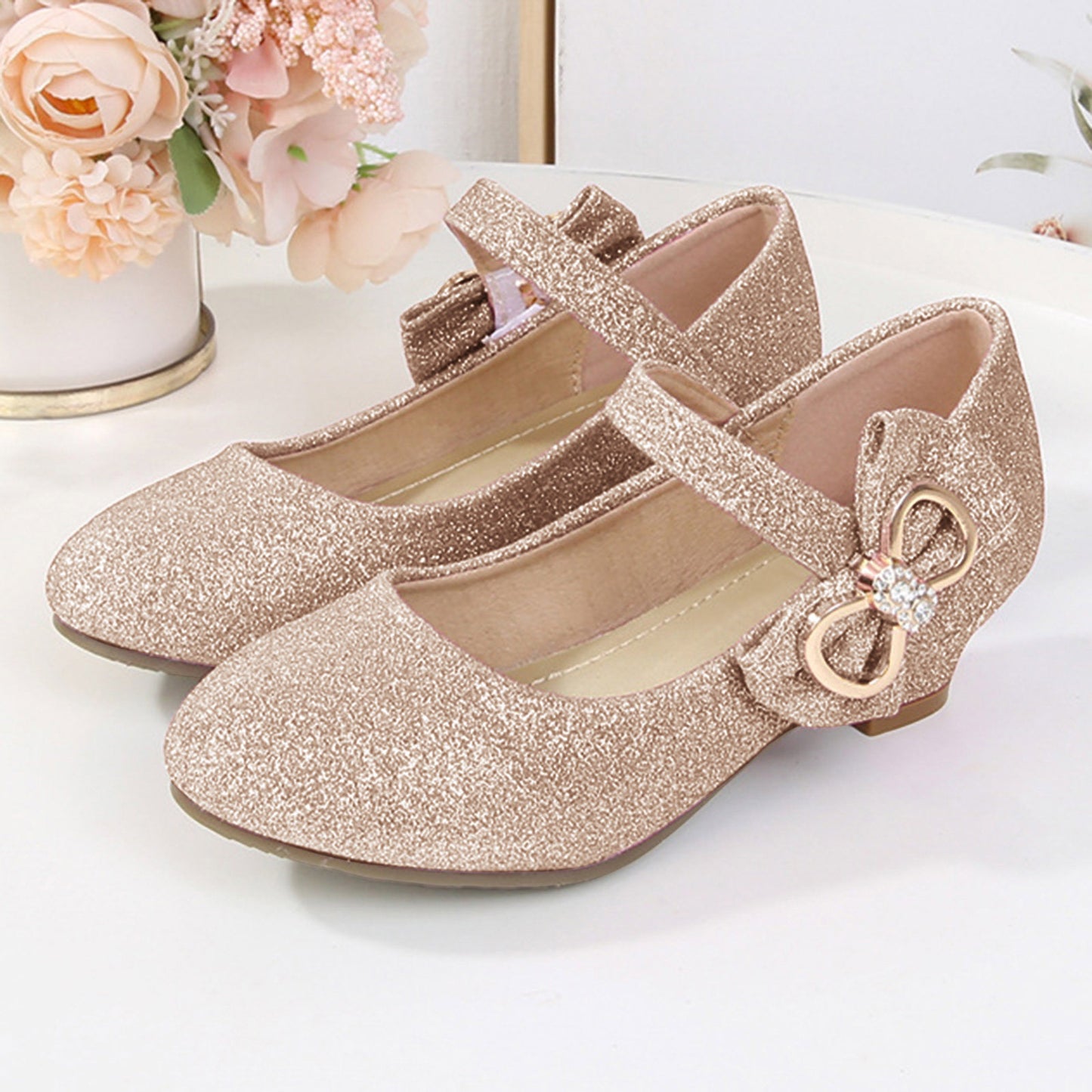 Royal sparkle bow heels