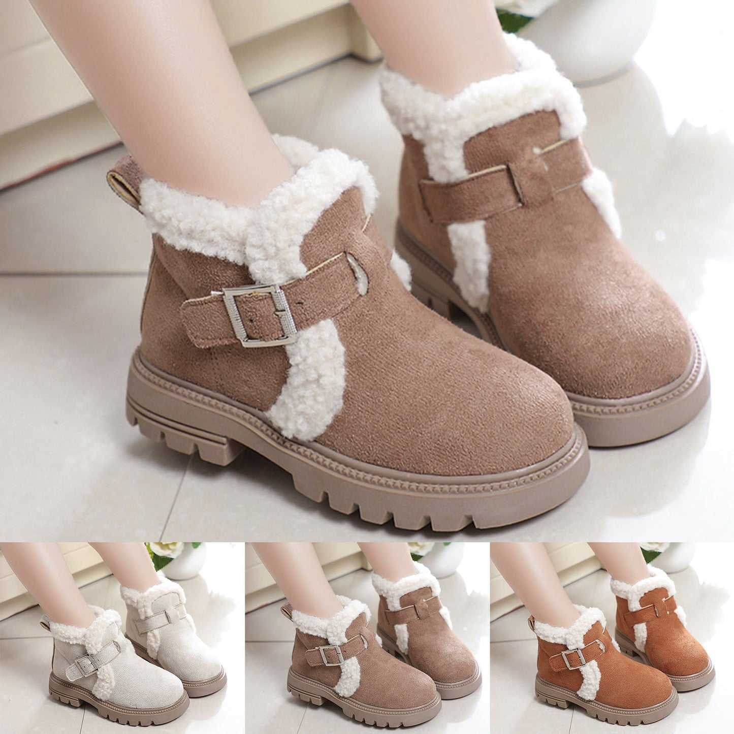 Sherpa Winter buckle boots