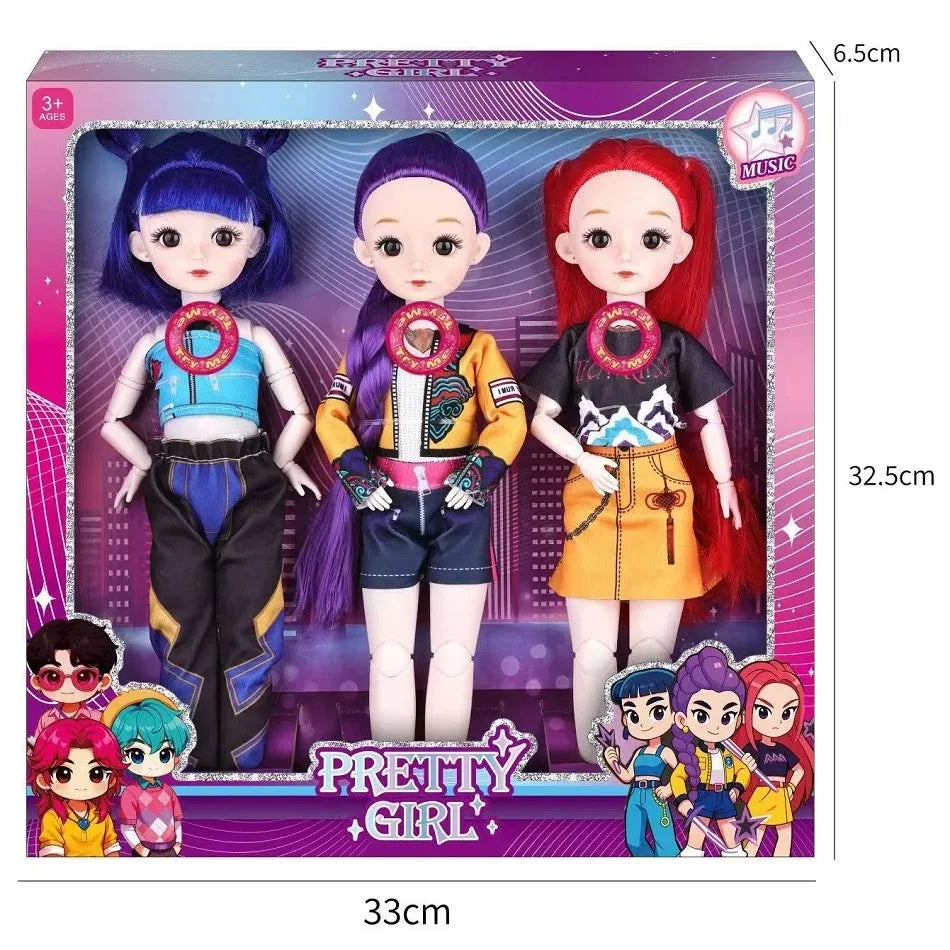 Kpop demon hunter singing dolls 3 piece set