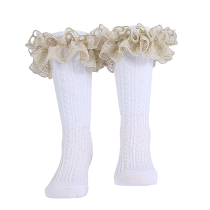 Gold lace socks