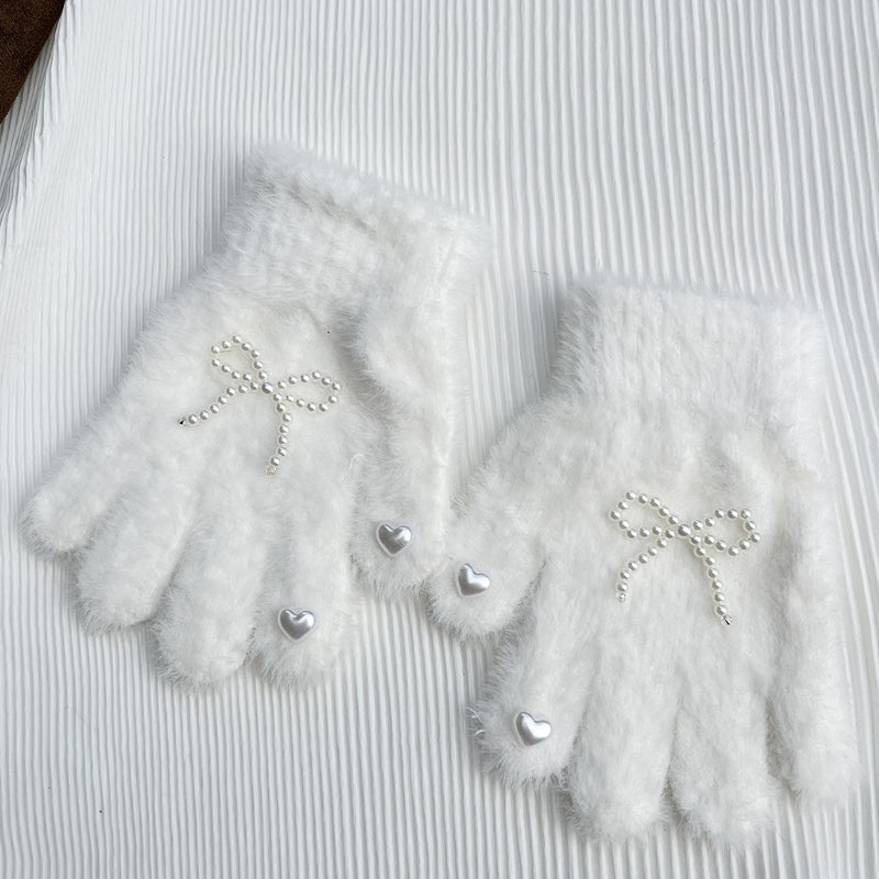 Pearl frost bow gloves