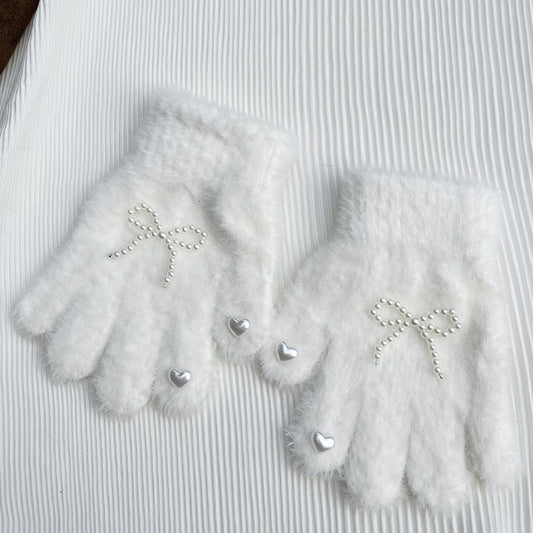 Pearl frost bow gloves