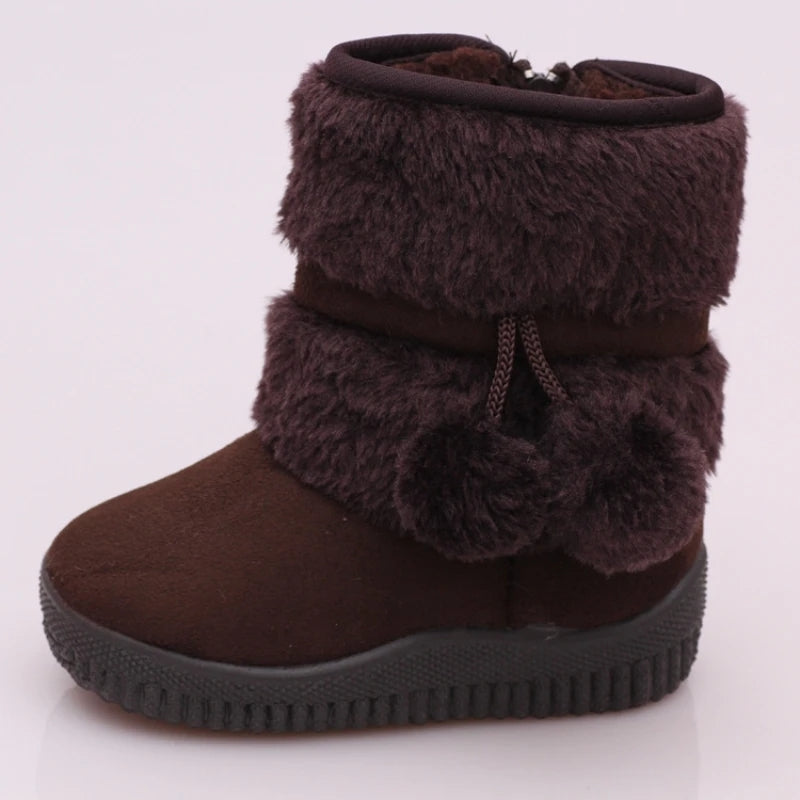 Fuzzy Pom Pom boots (purple, hot pink, beige, light pink dark brown)