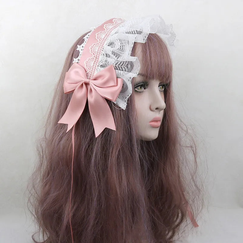 Ribbon lace headpiece with clips