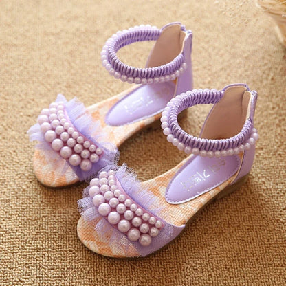 Pearl chiffon sandals
