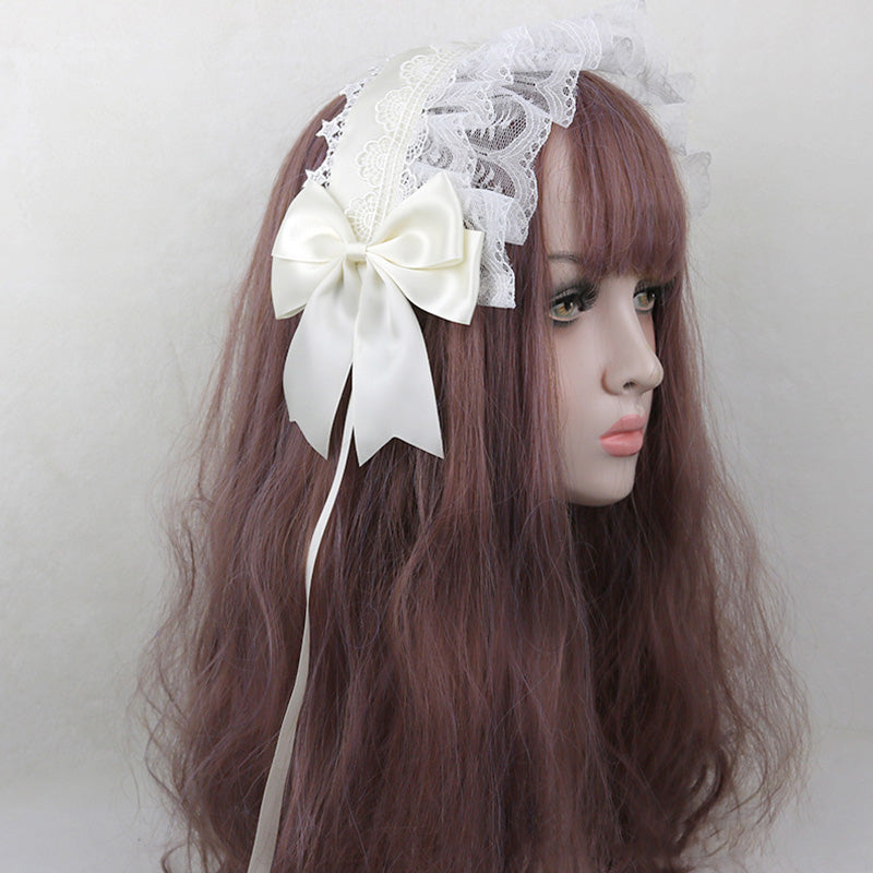 Ribbon lace headpiece with clips