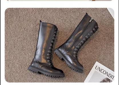 Kpop tall combat boots