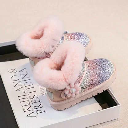 Frost Glitter Winter furry boots