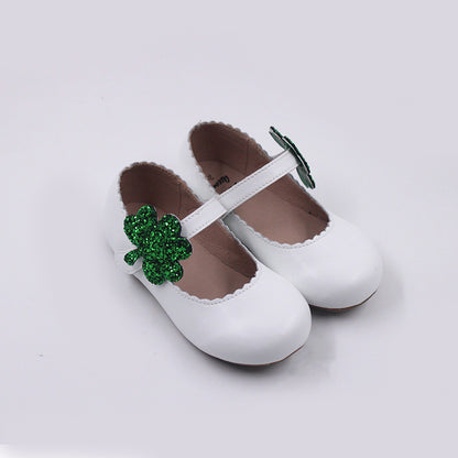 Cece shoes with interchangable holiday shapes (heart & shamrock)
