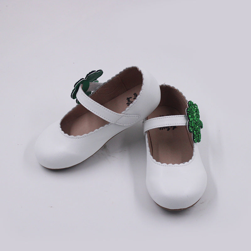 Cece shoes with interchangable holiday shapes (heart & shamrock)