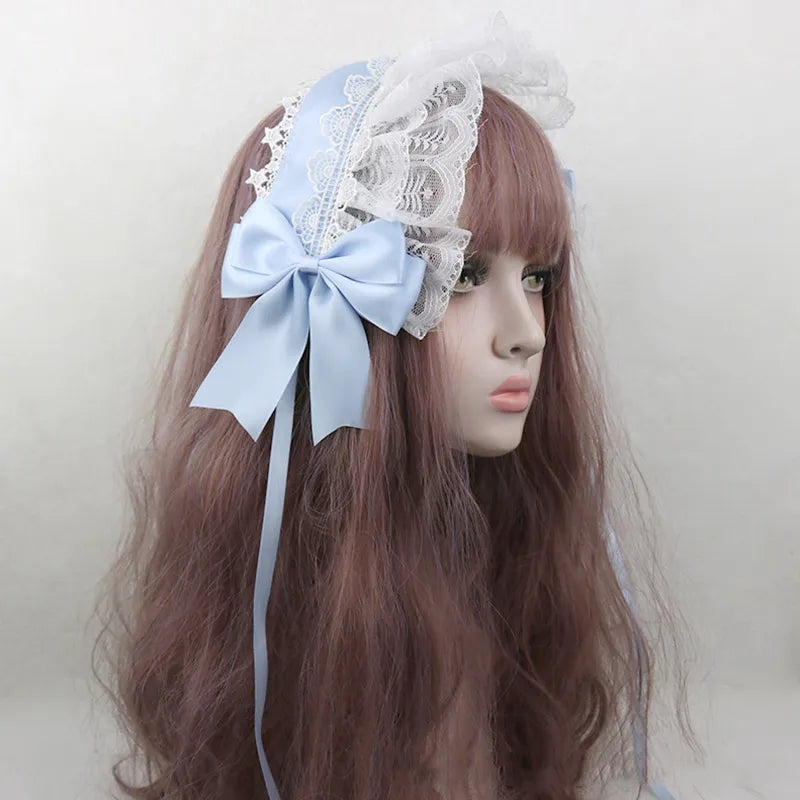 Ribbon lace headpiece with clips