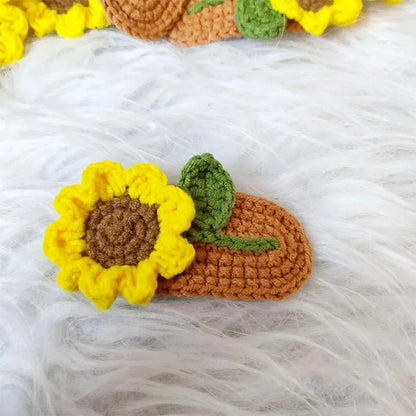 Sunflower Crochet Hair clip