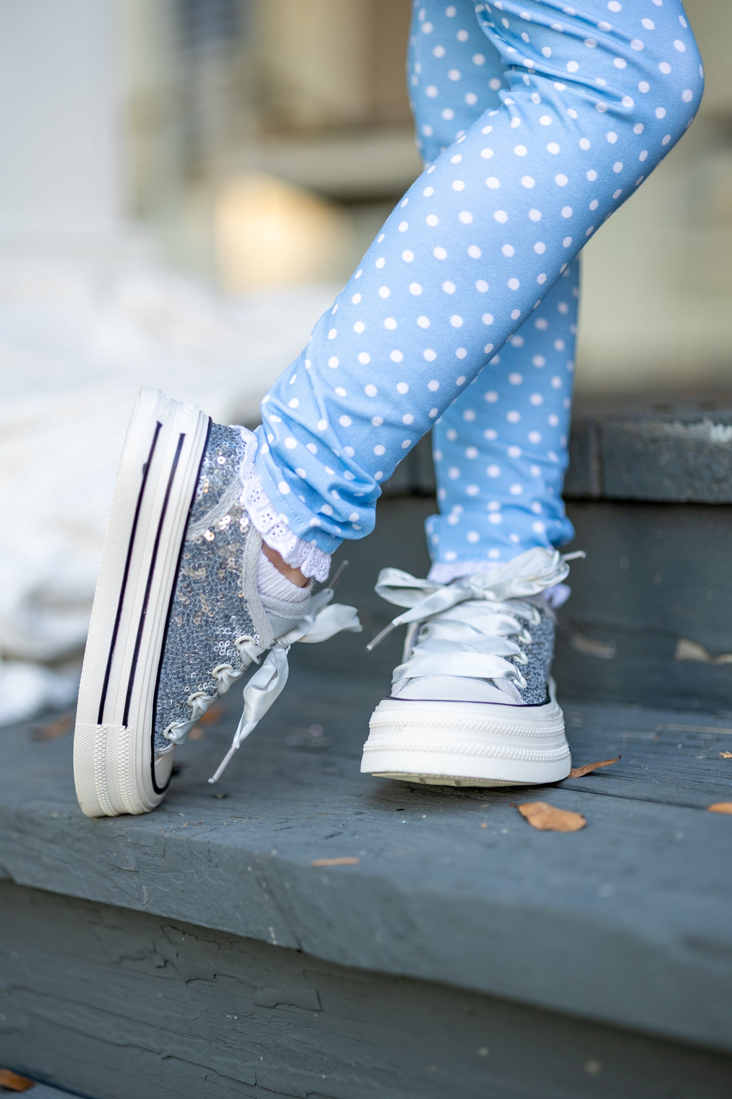 Sequin Canvas Platform Sneakers