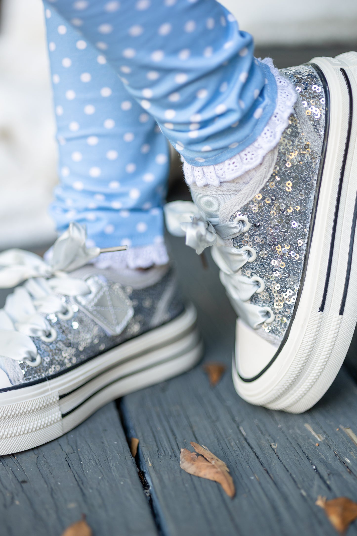 Sequin Canvas Platform Sneakers