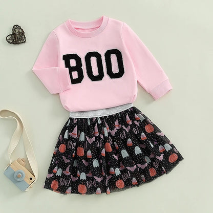 Boo Sweatshirt and tulle skirt set