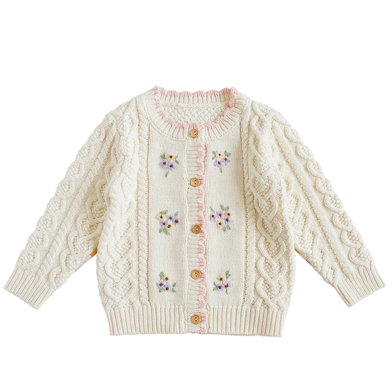 Spring Crochet embroidered Cardigans