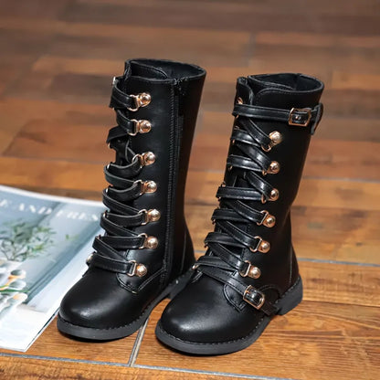 Mikayla motorcycle tall combat boots