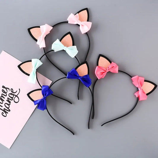 Kitty bow cat ear headband