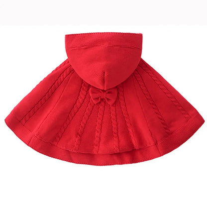 Red sweater hooded cape
