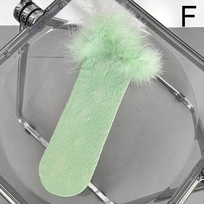 "Wild" lace fur socks