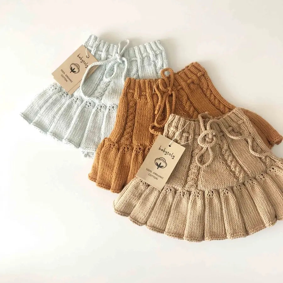 Sweater Skorts brown and tan (READY TO SHIP)