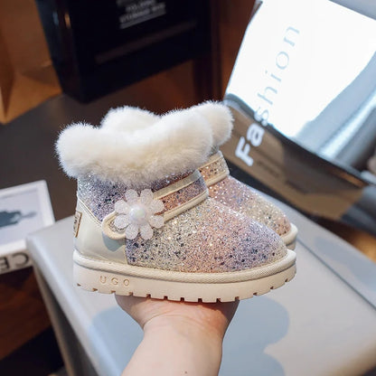 Frost Glitter Winter furry boots