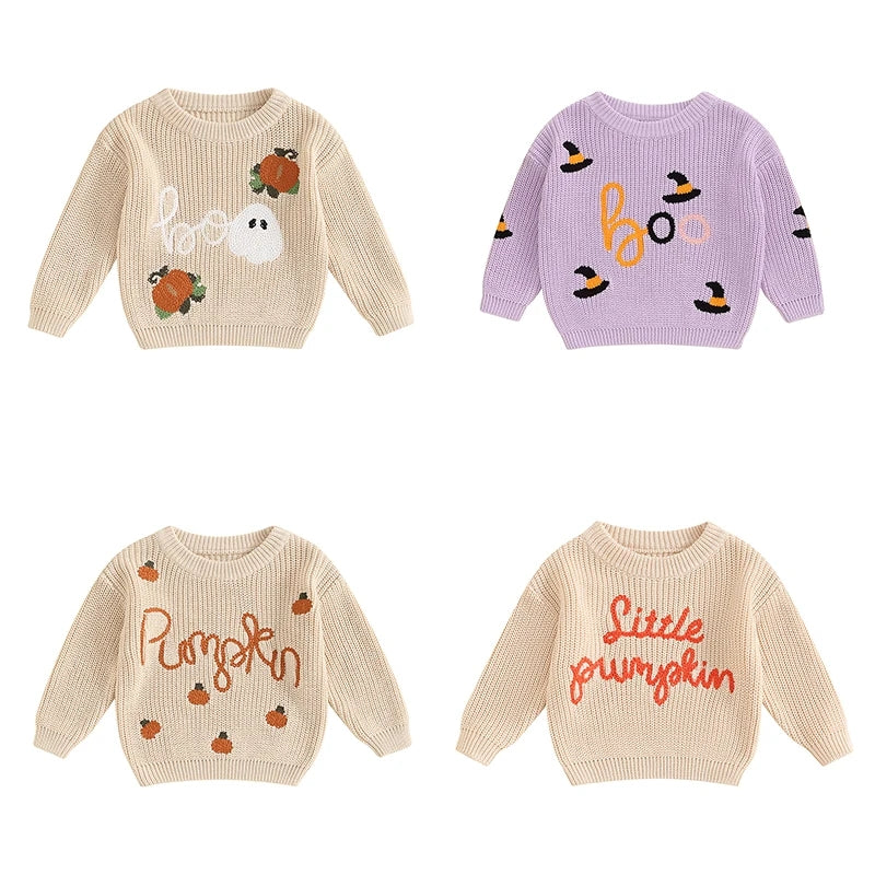 Halloween and fall embroidered sweaters