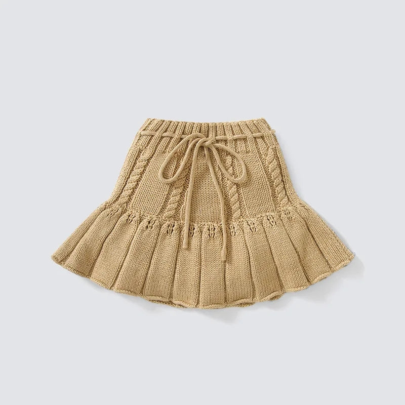 Sweater Skorts brown and tan (READY TO SHIP)